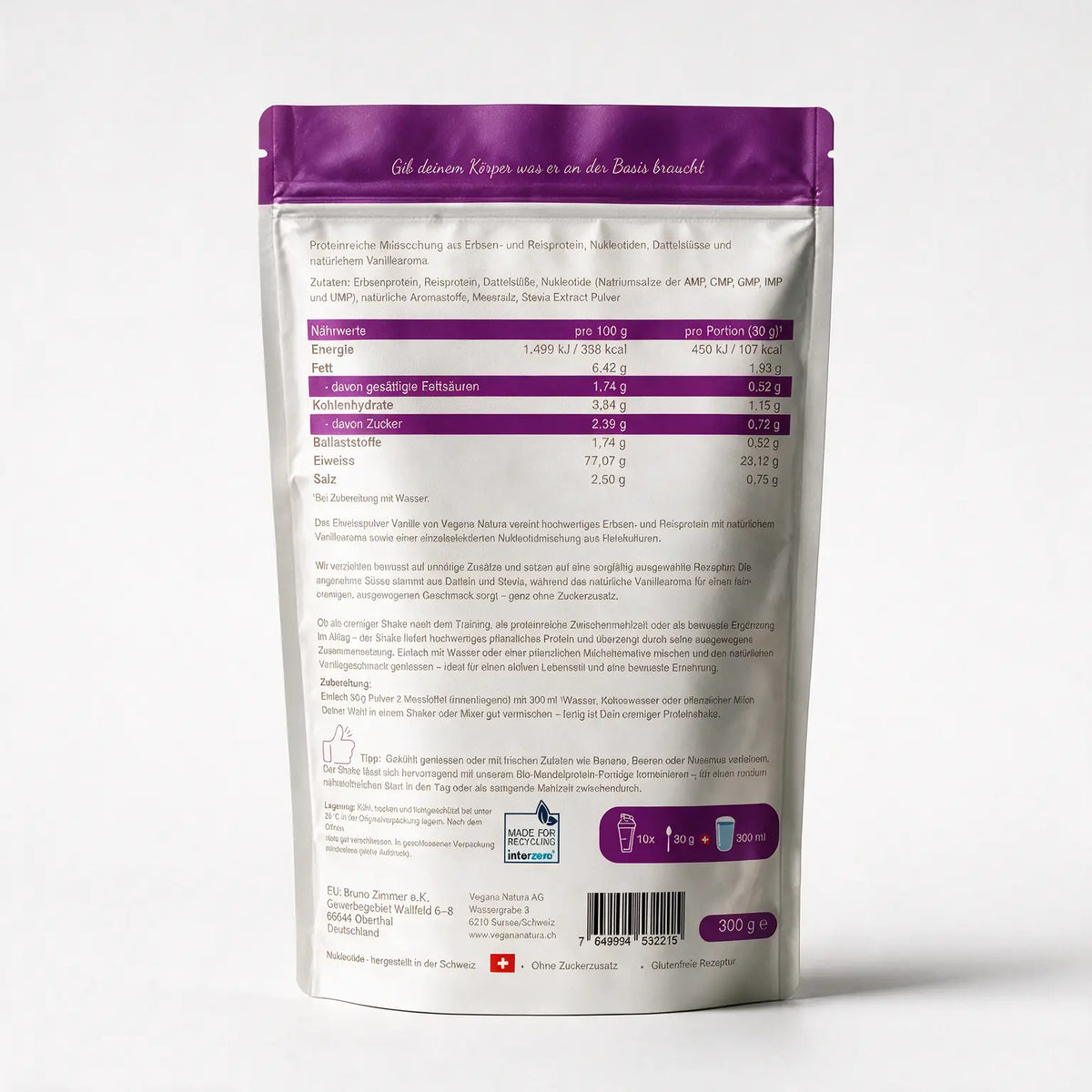 Nukleotide Proteinpulver vegan